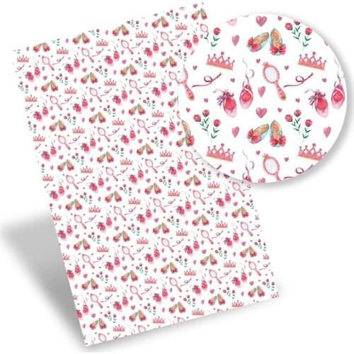 Synthetic Leather Faux Leather Sheets Ballet Shoes Printed Vinyl Fabric Bows Making Material DIY Handbags 22*30cm/A4 0.8mm 1pc