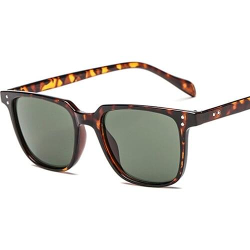 ZXWLYXGX Brand Design Sunglasses Men Driver Shades Male Vintage Sun Glasses Men Square Frame Mirror Summer UV400 Oculos de sol