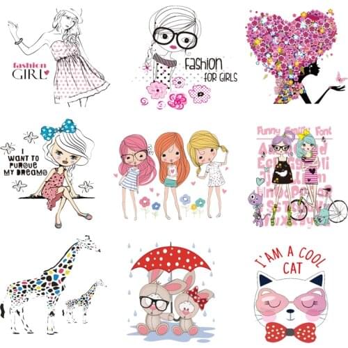 Iron-on Transfers for Clothing Patches for Clothes Stickers Diy Fashion Girls Patch Appliques Fusible Vinyl Adhesive Stripe F