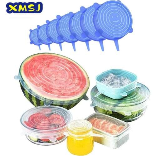 Universal Reusable Silicone Stretch Lids Food Wrap Silicone Cover for Cookware Bowl Pan Cooking Kitchen Accessories