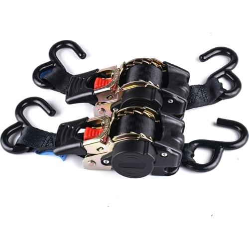 Motorcycle Hook Universal Auto Retractable Ratchet Tie Down Strap Motorbike Accessories Tie Down Belts with automatic Rollup