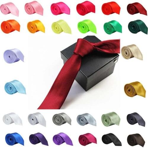 Skinny Wedding Satin Slim Blue Smart Necktie Black Slim Classic Party Colored Boys Mens Ties Party Solid Tie