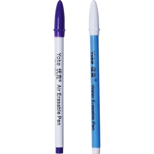MIUSIE 2pcs Water Soluble Erasable Pen Automatically Disappears Notes Pen Fabric Marker Cross Stitch Tailoring Sewing Tool