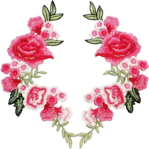 Water Soluble Color Flower Symmetrical Embroidery Applique Soft Flower Patch Sewing Clothes Decorative Fabric Sticker