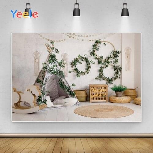 Yeele Baby Shower Backdrop Props Photozone Tent Trojan Horse Balloons Background Photography For Child Studio shoots Customized