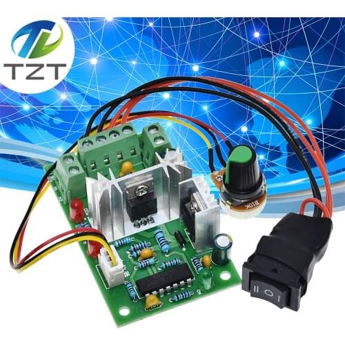 TZT 10V 12V 24V 36V PWM DC controller with Positive inversion switch PWM DC controller for DC motor speed controller 150W