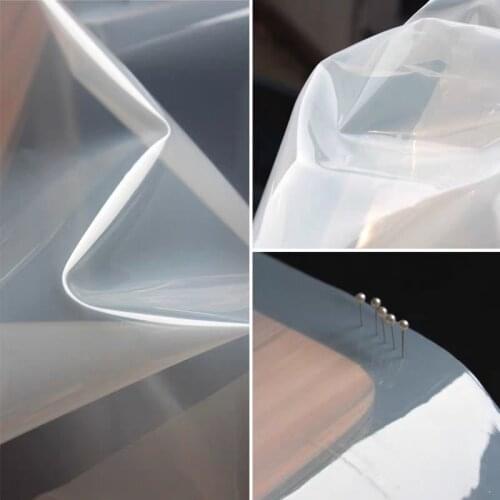 0.2mm Transparent TPU Fabric PVC Milk White Waterproof Liquid Film DIY Windbreaker Raincoat Crystal Bags Decor Designer Fabric