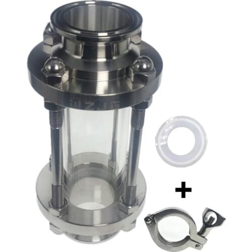 1.5" Tri Clamp Clover Sanitay Flow Sight Glass Diopter Fit 38mm Pipe OD SUS 304 Stainless Steel Fitting Homebrew Diary Product