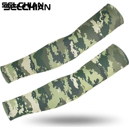 1 Pair Ice silk UV Protection Cycling Arm Warmers Sports Bicycle Camouflage Arm Sleeves Sunscreen Fishing Camping Arm Covers