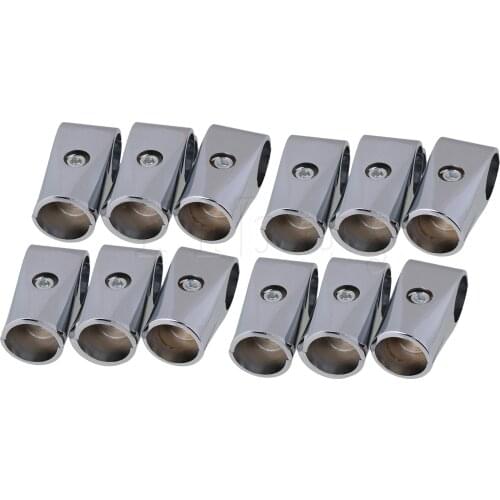 12pcs 3.2cm ID 2 Way Pipe Fitting Connector for Racks and Shelves Silver