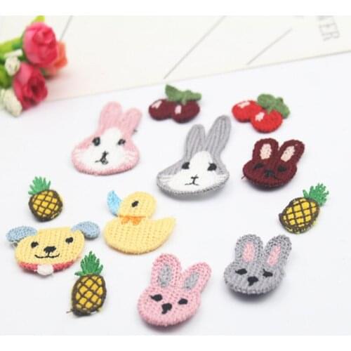 20pcs/lot wool Cartoon Animal and fruit patches decoration for cloth, socks, hairpins, DIY cartoon accessories free shipping