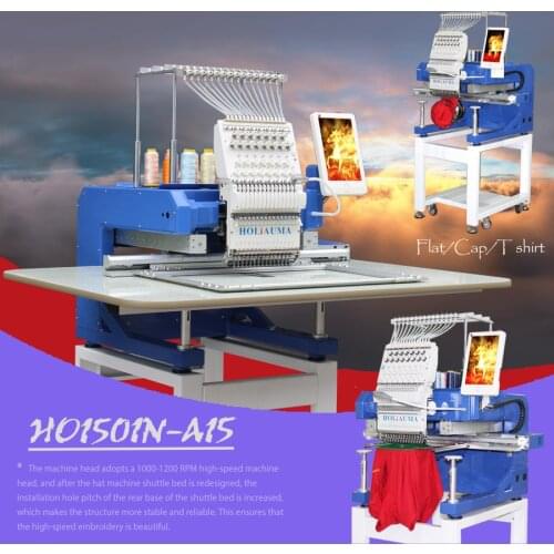 Tajima embroidery machine 500*800 mm area for single head 15 color embroidery machine