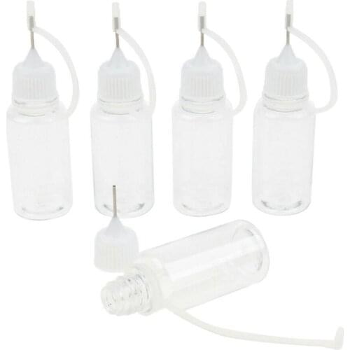 5Pcs 10ml Empty Squeezable Liquid Dropper Filling Bottles with Needle Tip Cap