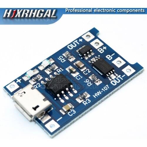 50PCS 5V 1A Micro USB TP4056 18650 Lithium Battery Charging Board Charger Module + Protection Dual Functions