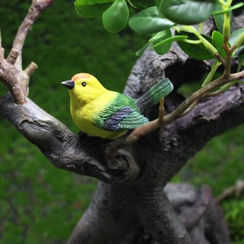 Simulation Birds And Birds' Nests Ornament Resin Faux Gardening Bonsai Decoration Accessories JY