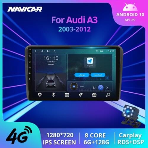 2Din Android10 Car Radio For Audi A3 8P S3 2003-2012 Stereo Receiver GPS Navigation Auto Radio Car Multimedia Player NO 2DIN DVD