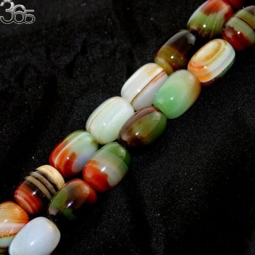 Free shipping 13x18mm Jewelry Making DIY Natural Column Natural Stone Rainbow Agat Onyx Spacer Craft Beads 15"
