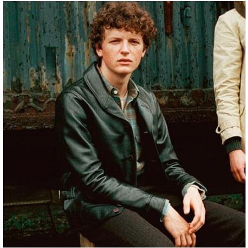 Free shipping.classic cossack mens cowhide Jacket,mens genuine Leather coat.casual Full grain leather clothes,quality