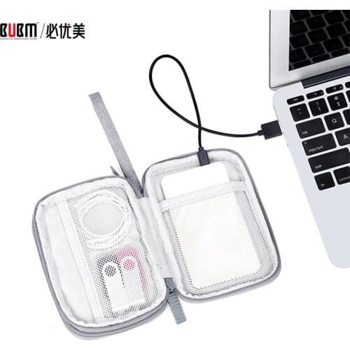 BUBM Portable external hard drive case bag for 2.5 inch hard drive storage organizer carrying case