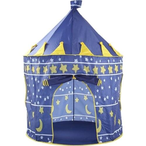 Childrens Tent Toy Outdoor Play House Purple Crown Stripes Castle Parent-child Ocean Ball Yurt Kids Play Room Dome Tent House