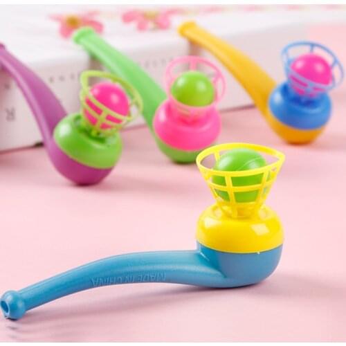 2Pcs Kids Suspension Blowing Pipe Ball Classic Toy Balance Training Floating Blowing Magic Hanging Ball Game Montessori Toys