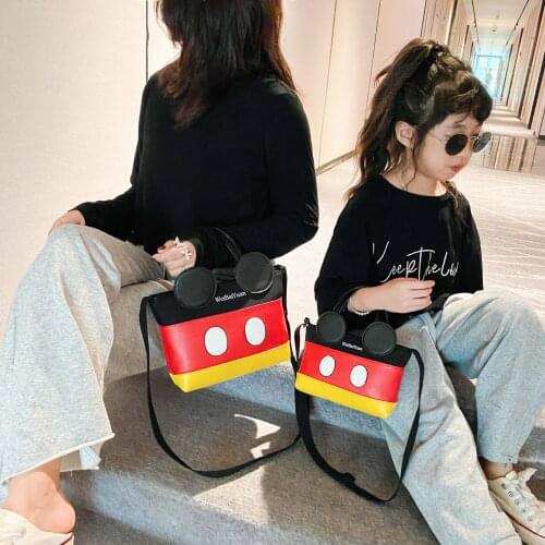 Disney Mickey Mouse cartoon cute childrens parent-child handbag womens shoulder messenger bag phone coin bag