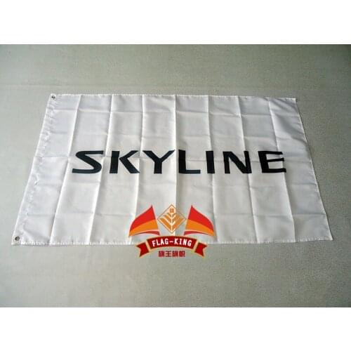 For skyline racing flag,skyline with white background 90*150CM polyester banner