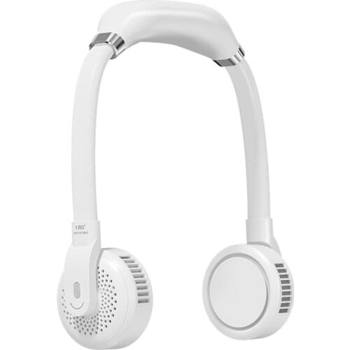 EAS-USB Leafless Hanging Neck Fans Portable 2000Mah Rechargeable Battery Personal Fan Portable Low Noise Around the Neck Fan