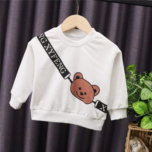 2020 New Boys Girls Long sleeved T-shirt Summer Shirt Children Baby Cotton Kids Children Clothing Printing Bear T-shirt Outwear