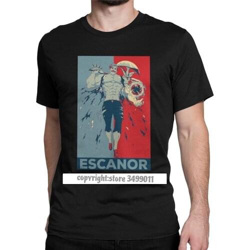 Mens Tshirt The Seven Deadly Sins Unique Escanor Tees O Neck Tops Pure Cotton Print Tee Shirt