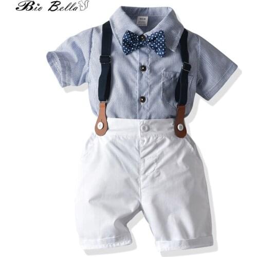Fashion Children Boys Summer Clothes Suit Short Sleeve Party New Year Boy Infant Clothes Suit Lovely Cute Children Boy Clothing