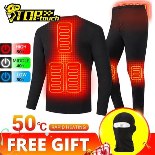 New Heated Motorcycle Jacket Men Women Heated Thermal Underwear Set USB Electric Suit Thermal Clothing for Winter S-5XL