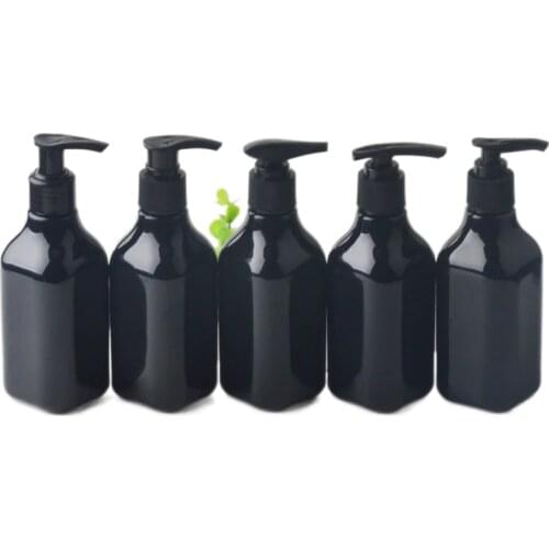 200ml Plastic Bottles with Pump PET Shower Gel Bottles Cosmetic Packaging Plastic Pump Empty Bottles 10pcs/lot P295