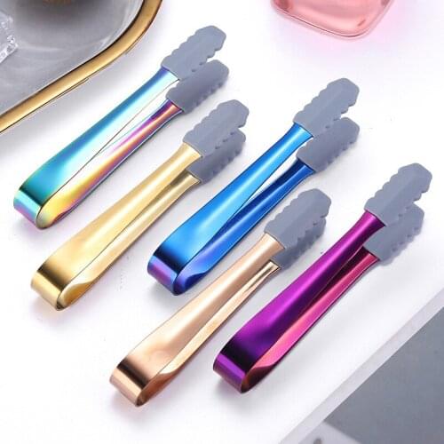 13cm Stainless Steel Ice Tong Cube Clips Bread Food Barbecue Mini Sugar Dessert Clamp House Kitchen Party Coffee Bar Utensils