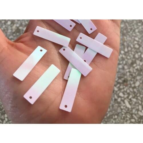 Sewing supplies Rectangular 7*25mm milky white single-sided sequins garment accessories