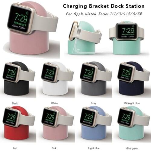 Charger Stand Mount Silicone Dock Holder For Apple Watch Series 6 SE 5 4 3 2 1 44mm/42mm/40mm/38mm Charge Cable