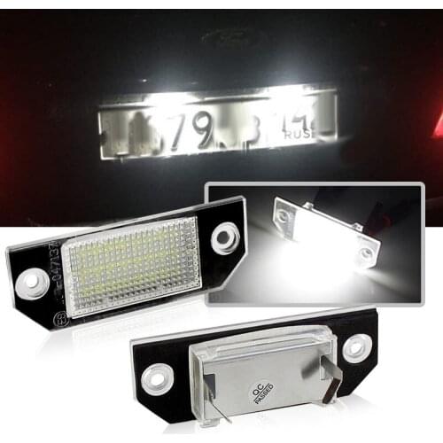2Pcs LED Number License Plate Light Lamps For Ford Focus C-MAX MK2 03-08 Car Exterior Lighting Accessories Lights 12V 2Pcs LED