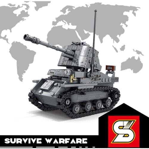 SY Military Bricks Tank Building Blocks WW2 German Army Marder 3 Model Survive Warfare Battle Boys Toys Gifts 479PCS