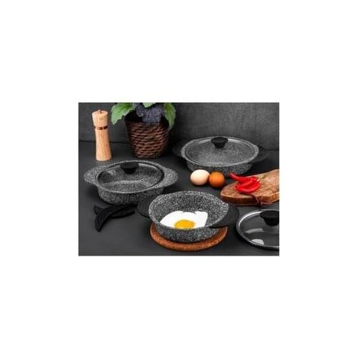 Tac 3PCS w/lid silicon handle multicolor ovensafe 16-18-20c omelet cookware set