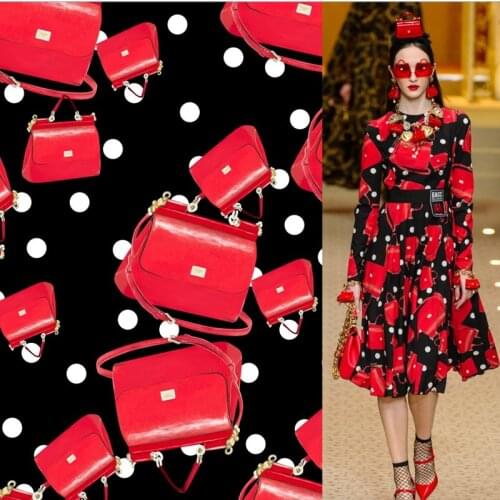 Spring and summer show package digital printing fabric dress shirt DIY simulation silk satin advanced clothing custom materials