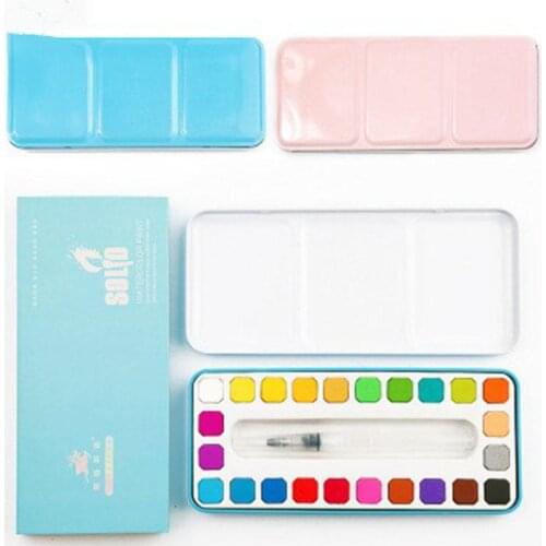 Solid Watercolor Paint Set High Quality Transparent Watercolor Pigment Tin Box For Artist School Student Acuarelas r20