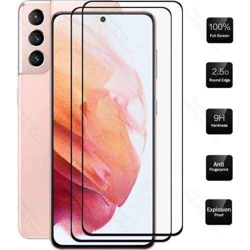 2pcs protective glass for samsung s21 + screen protector tempered glas on galaxy s 21 plus s21plus smartphone full cover films