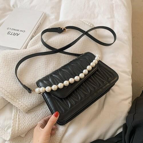 Ladies beaded small handbag fashion messenger bag 2021 summer new style shoulder bag casual small square bag mobile phone bag