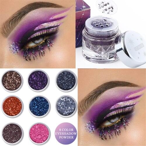 1pcs Glitter Eyeshadow Eye Facial Nail Long Lasting Waterproof Natural Shimmer Powder Brightener Beauty Makeup Cosmetics