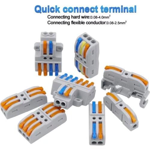 10 pcs Electrical Wire Connector Push-in Terminal Block Universal Fast Wiring Cable Connectors For Cable Connection