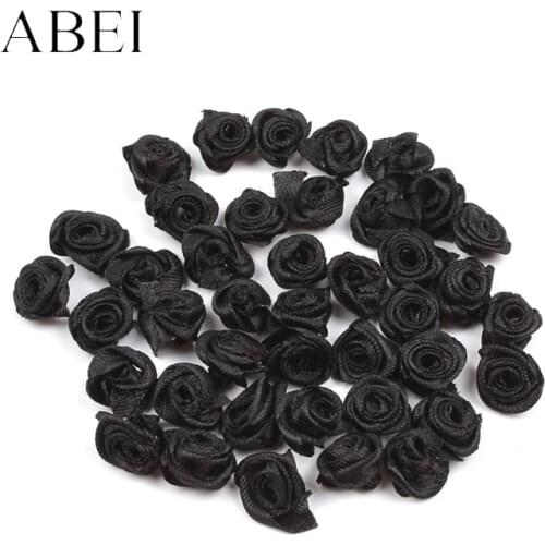 100pcs 15mm Black Rose Artificial Silk Flower Head DIY Fashion Craft Project Accessories Wholesale