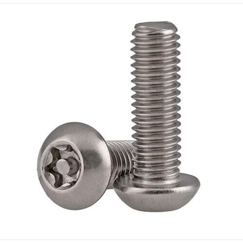 100pcs/lot M2 M2.5 M3 Stainless steel pan head torx with pin screw anti theft safety security screws