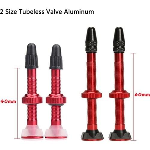 1 Pair Bike Tubeless Tire Valve Presta 2pcs For Road Bike MTB No Tube Rim 40 60 mm Aluminum Alloy Stem Brass Core