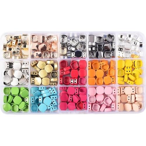225pc/Box Rainbow Golden Honeycomb Enamel Tile Bead Metal Myuki Japanese Beads Handmade DIY Charm Bracelet Jewelry Making Kit