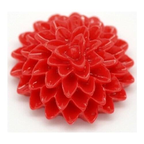 50Pcs Resin Flower Red Embellishments Cabochon Scrapbook Fashion Home Wedding Decoration Craft Resin Cabochon 15*6mm